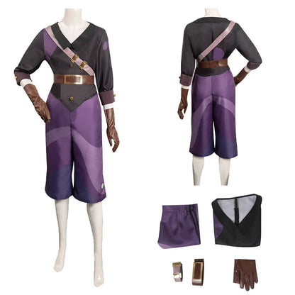 Women Amity Cosplay Costume The Owl Cos House Role Play Outfits Purple Top Pants Set Clothing Girls Halloween Party Suits