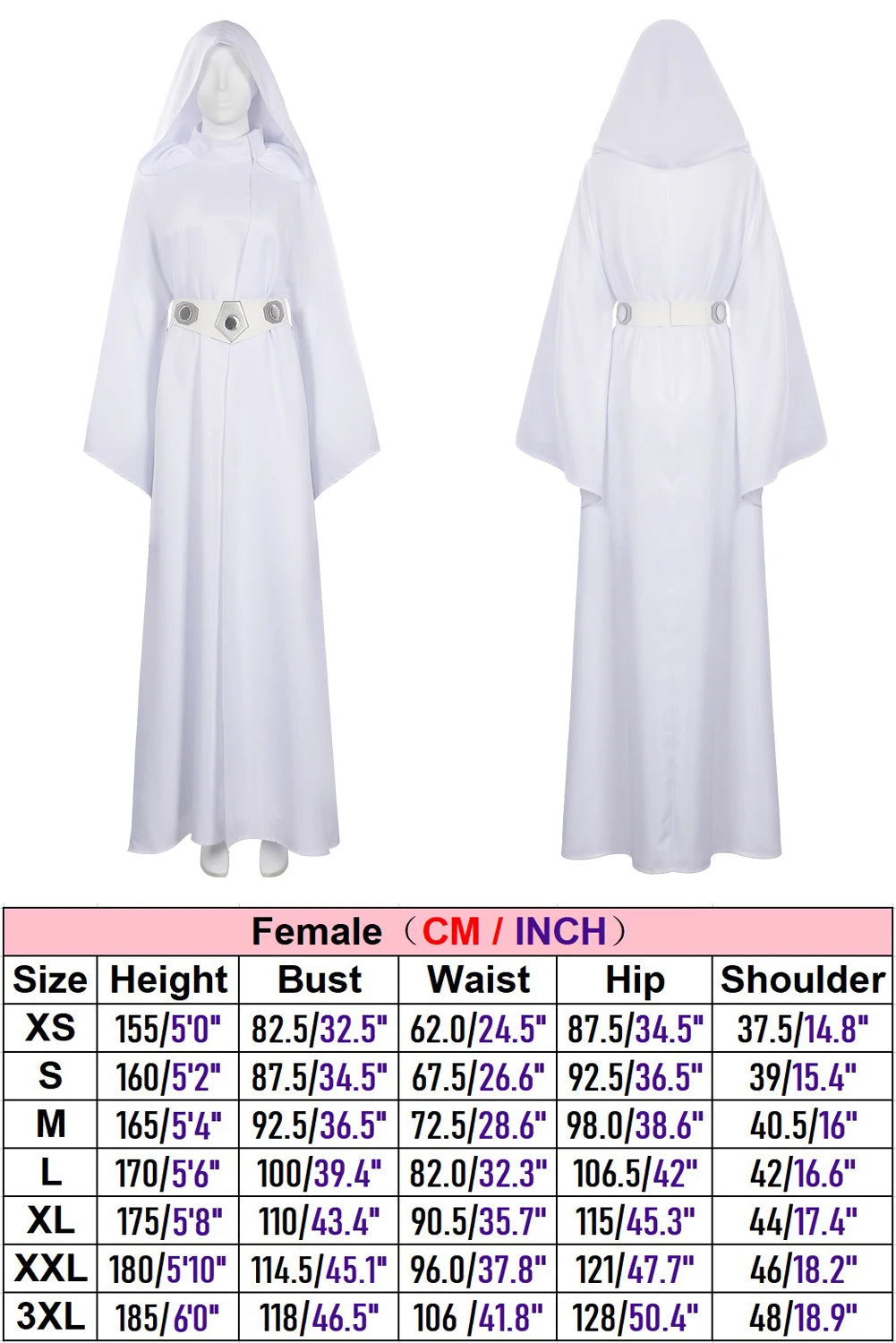 Women Girls Leia Cosplay Fantasy White Robe Movie Space Battle Costume Disguise Kids Adult Cosplay Roleplay Outfits