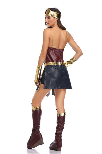 Women Halloween Party Movie Justice Wonder Fantasia Dress League Superhero Superwomen Costume S-3XL