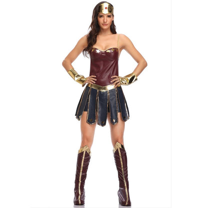 Women Halloween Party Movie Justice Wonder Fantasia Dress League Superhero Superwomen Costume S-3XL