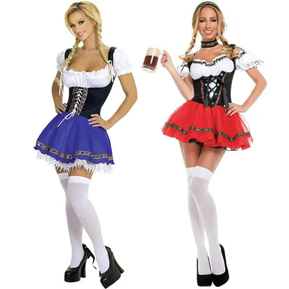 Women Octoberfest Bavarian Beer Girl Party Fancy Dress Women's Oktoberfest Dress Oktoberfest Wench Waitress Serving Maid Costume