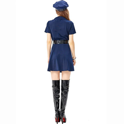 Women Tiny Cop Police Officer Playtime Cosplay Uniform Adults Theme Party Profession Suit Halloween Role Play Dress Up Costume