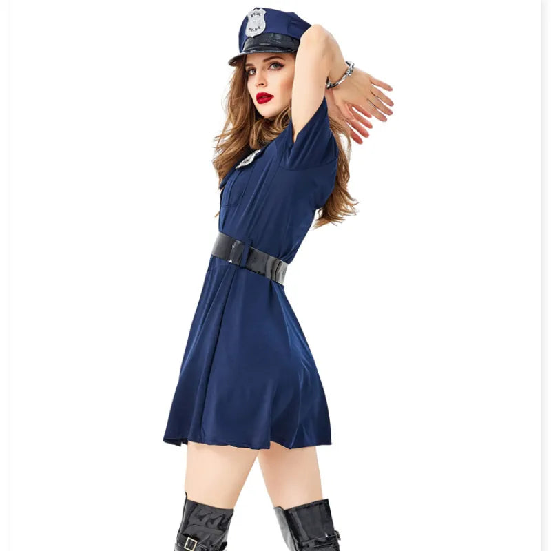 Women Tiny Cop Police Officer Playtime Cosplay Uniform Adults Theme Party Profession Suit Halloween Role Play Dress Up Costume