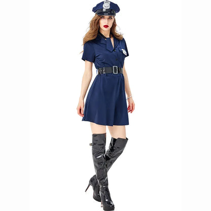 Women Tiny Cop Police Officer Playtime Cosplay Uniform Adults Theme Party Profession Suit Halloween Role Play Dress Up Costume