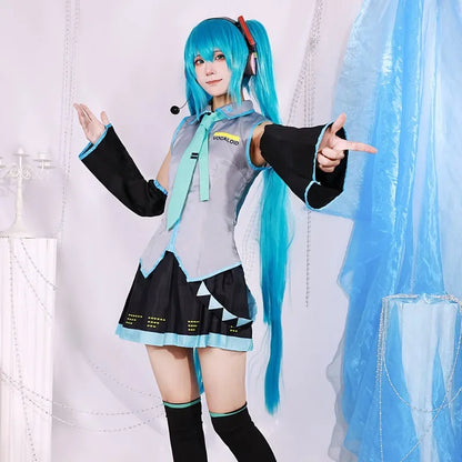 Women's Two-dimensional Girl JK Suit Complete Set Miku Cos Suit Miku Formula Suit Patent Leather Cosplay