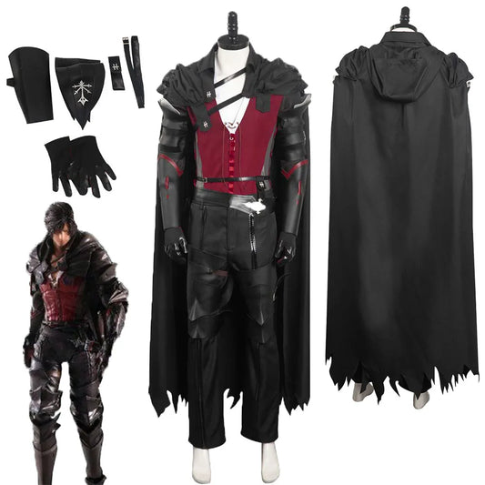 XVI FF16 Clive Rosfield Game Final Cosplay Costume Fantasy Roleplay Uniform Cloak Tops Pants Adult Men Halloween Carnival Suit