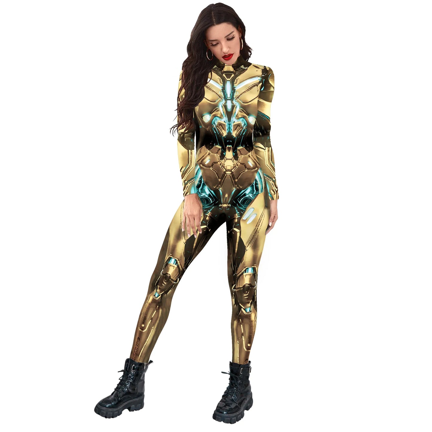 Retro Mechanica Cosplay Jumpsuit Catsuit Sexy Women Cosplay Costumes Cyberpunk Zentai Halloween Bodysuit