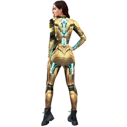 Retro Mechanica Cosplay Jumpsuit Catsuit Sexy Women Cosplay Costumes Cyberpunk Zentai Halloween Bodysuit