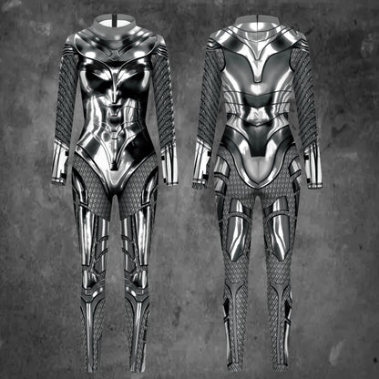 Zawaland 3D Printed Sexy Spandex Bodysuits Women Catsuit Long Sleeve Party Tight Jumpsuits Whole Cosplay Costumes Zentai Suit