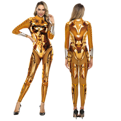 Zawaland 3D Printed Sexy Spandex Bodysuits Women Catsuit Long Sleeve Party Tight Jumpsuits Whole Cosplay Costumes Zentai Suit