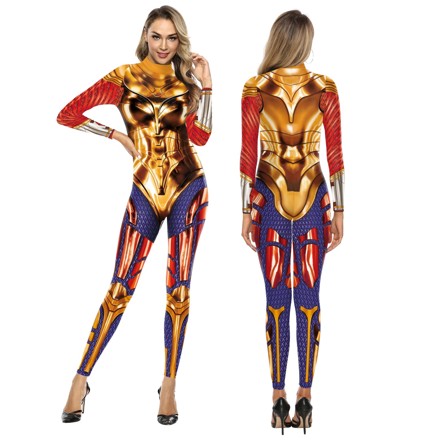 Zawaland 3D Printed Sexy Spandex Bodysuits Women Catsuit Long Sleeve Party Tight Jumpsuits Whole Cosplay Costumes Zentai Suit