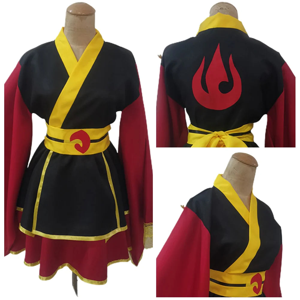 Zuko Cosplay Women Dress Costume Cartoon Avatar Cospaly Last Airbender Roleplay Outfits Kimono Skirts Girls Halloween Party Suit