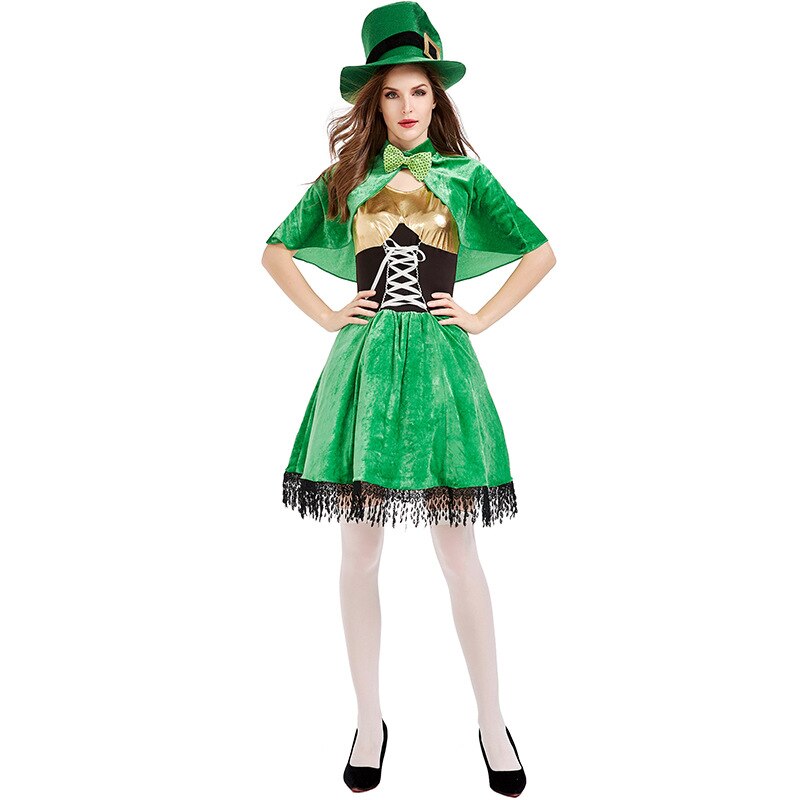 Halloween Costumes for Women Girls Irish Folk Dance Dress St Patrick Day Elf Leprechaun Costume Kids Child