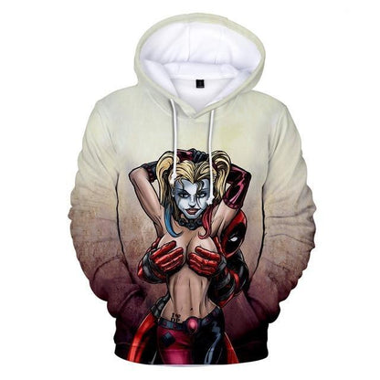 Joker and Harley Quinn Hoodies Classic Jared Leto and Maegot Robbie Couples 3D Hooded sweatshirt