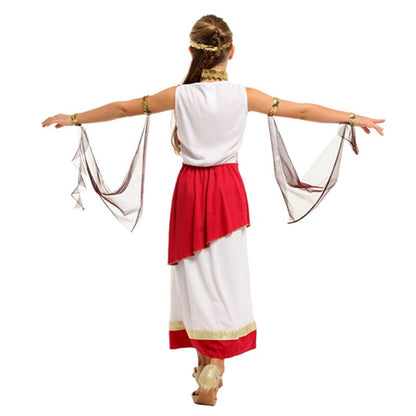 Kids Child Greek Athena Goddess Costume Girls Roman Empress Cosplay Fantasia Halloween Fancy Dress