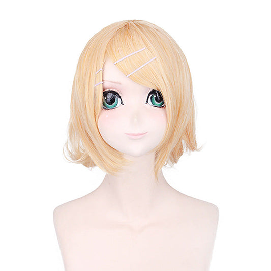 Vocaloid Kagamine Rin Yellow Short Cosplay Wig