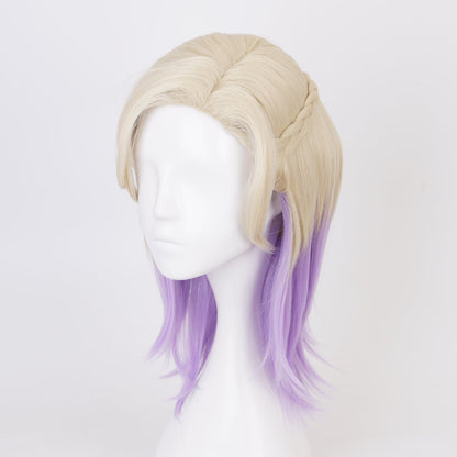 Twisted Wonderland Vil Golden And Purple Short Cosplay Wig