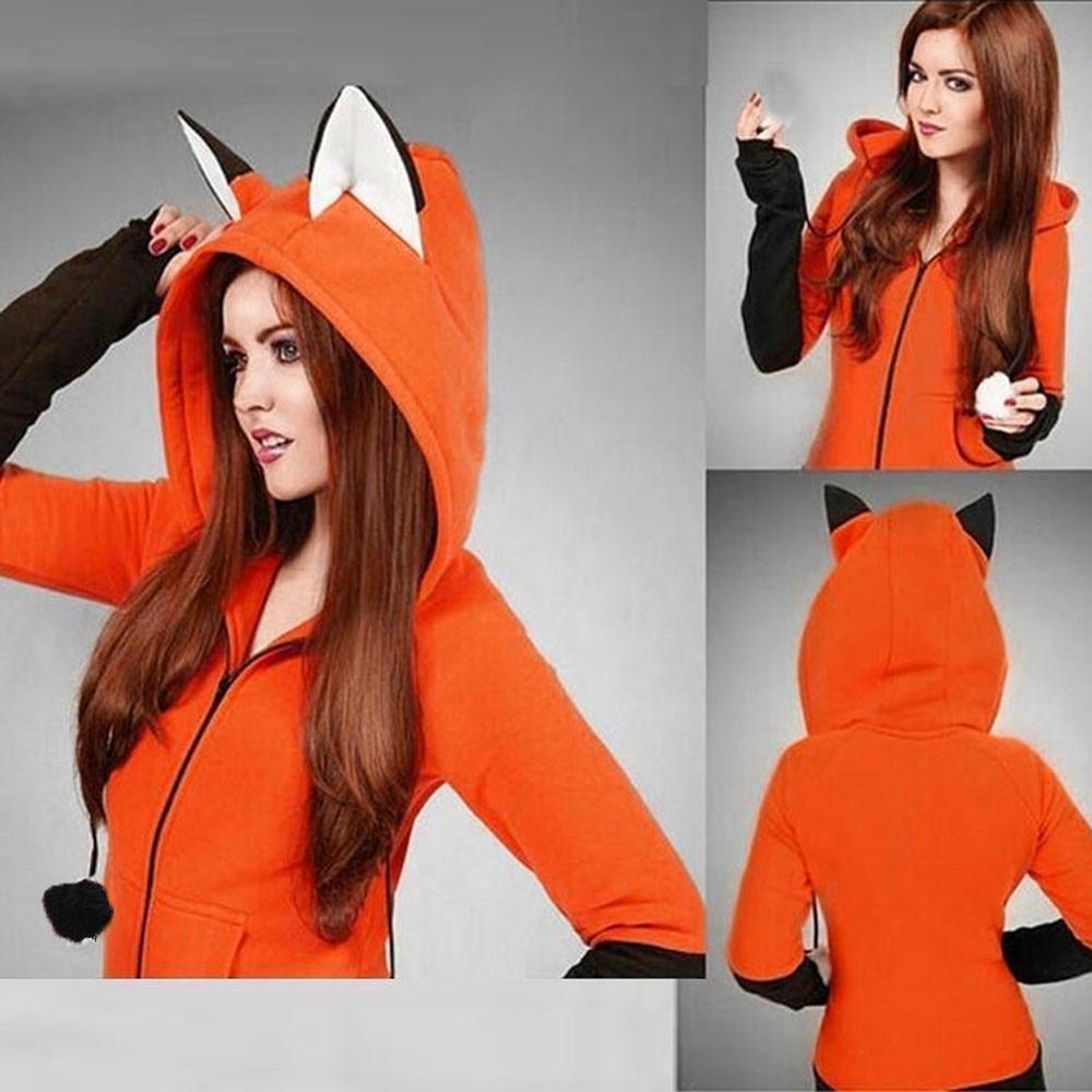 Fox Eared Hoodie Kawaii Hooded Sweatshirt #JU2475