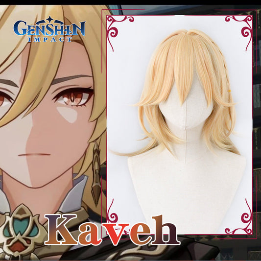 Game Genshin Impact Kaveh Yellow Cosplay Wig