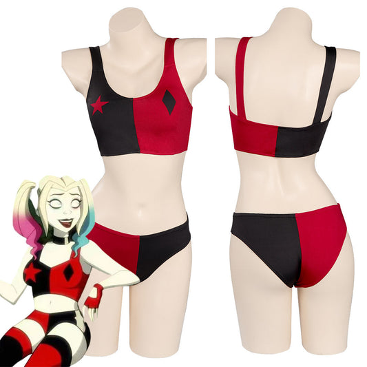 Harley Quinn/Harleen Quinzel Swimsuit Cosplay Costume Two-Piece Swimwear