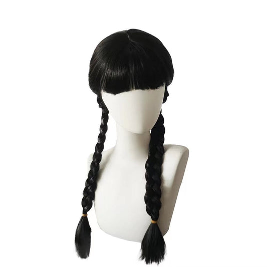 The Addams Family Wednesday Addams Black Long Cosplay Wig