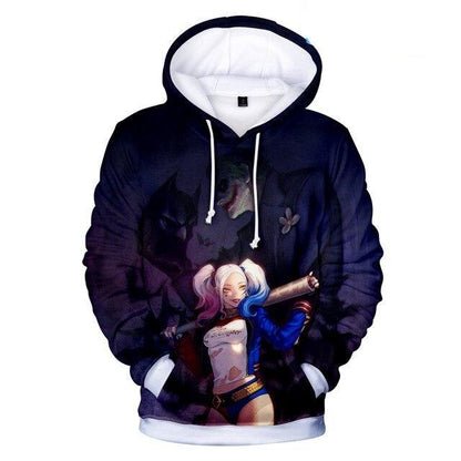 Joker and Harley Quinn Hoodies Classic Jared Leto and Maegot Robbie Couples 3D Hooded sweatshirt