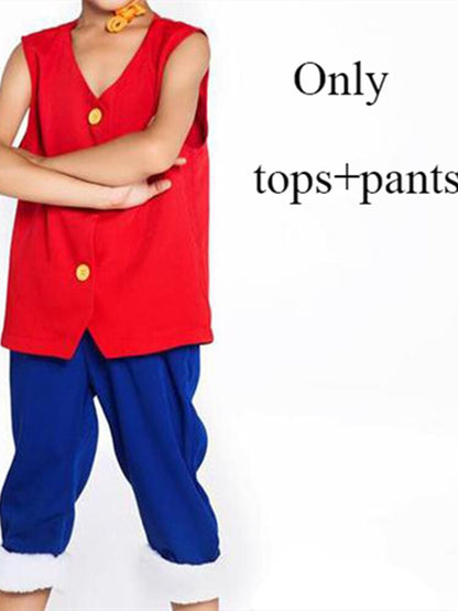 Anime One Piece Luffy Cosplay Children Halloween Party Costume