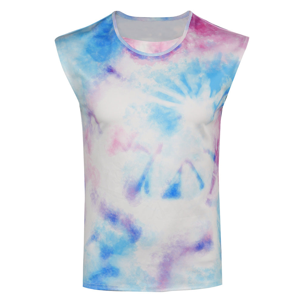 Doll Movie Ken Role Playing  Tie-dye Vest Men Adult Summer Casual Sleeveless T Shirt Party Carnival Halloween Cosplay Costume