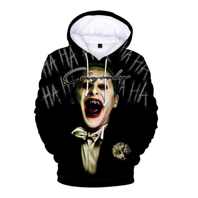 Joker and Harley Quinn Hoodies Classic Jared Leto and Maegot Robbie Couples 3D Hooded sweatshirt