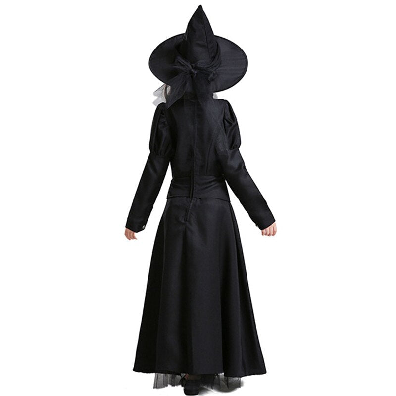 Girl Classic Witch Costume Medieval Gothic Sorceress Cosplay Party Dress Carnival Halloween