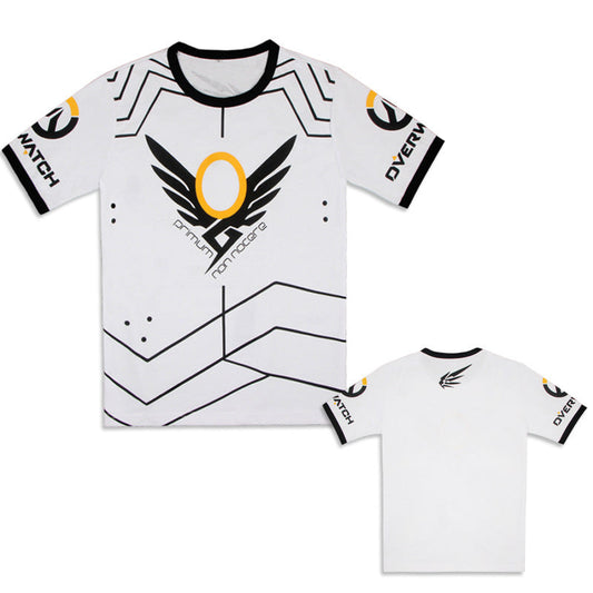 Game Overwatch Mercy T-shirt Cosplay Costume