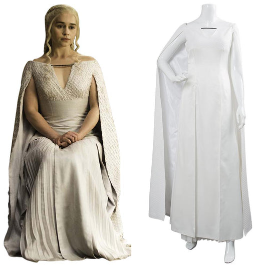 Game of Thrones 5 Daenerys Targaryen Dress White Long Party Dress Ball Gowns