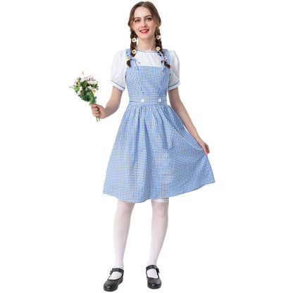 Adult Women Dorothy Costume Halloween Cosplay Dress