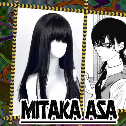 Anime Chainsaw Man Mitaka Asa Black Long Cosplay Wig