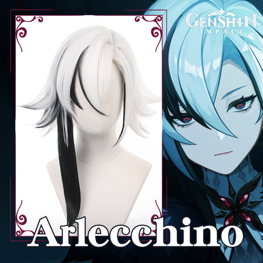 Genshin Impact Fatui Servant Arlecchino Cosplay Wig