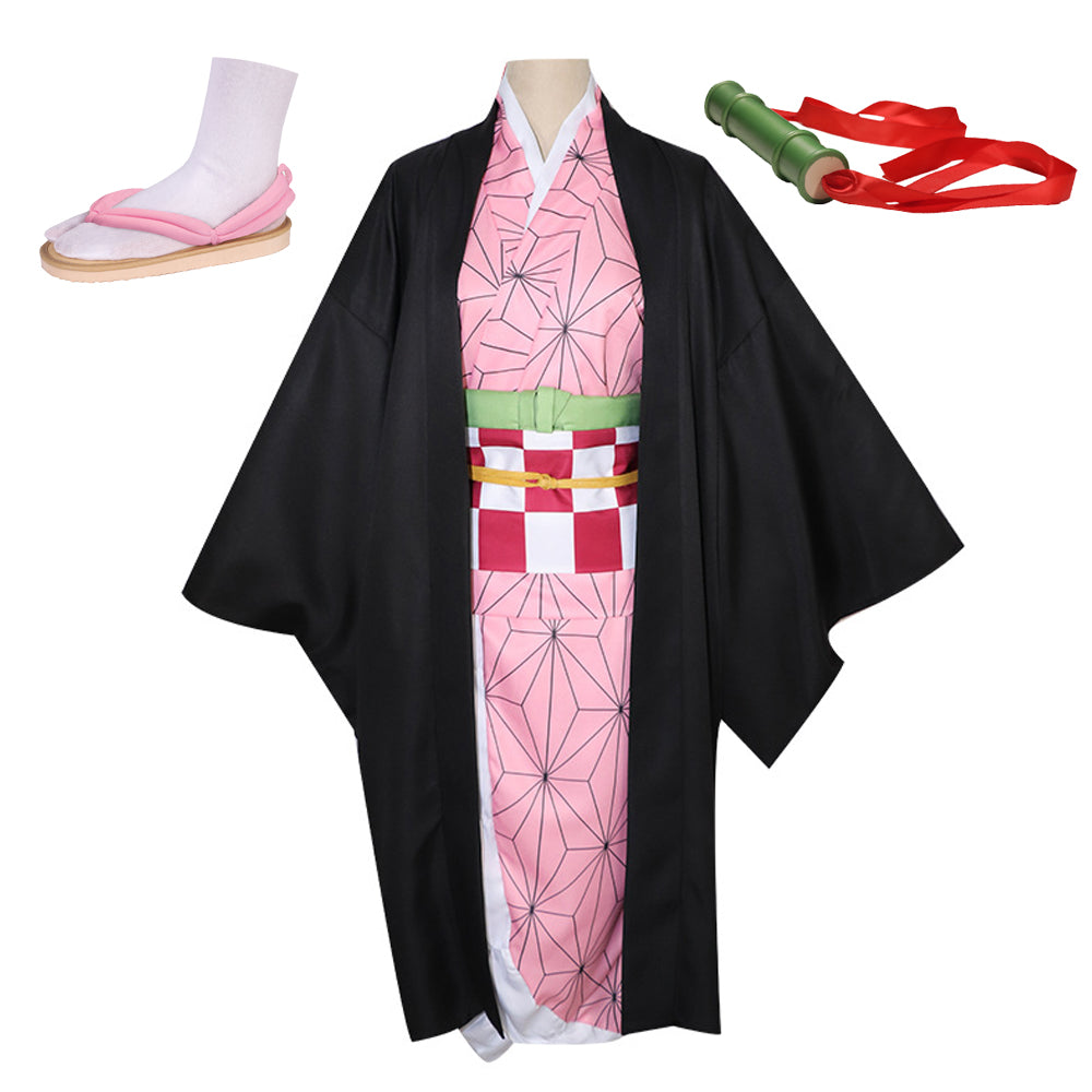 Anime Demon Slayer Kamado Nezuko Ladies Kimono Cosplay Costume