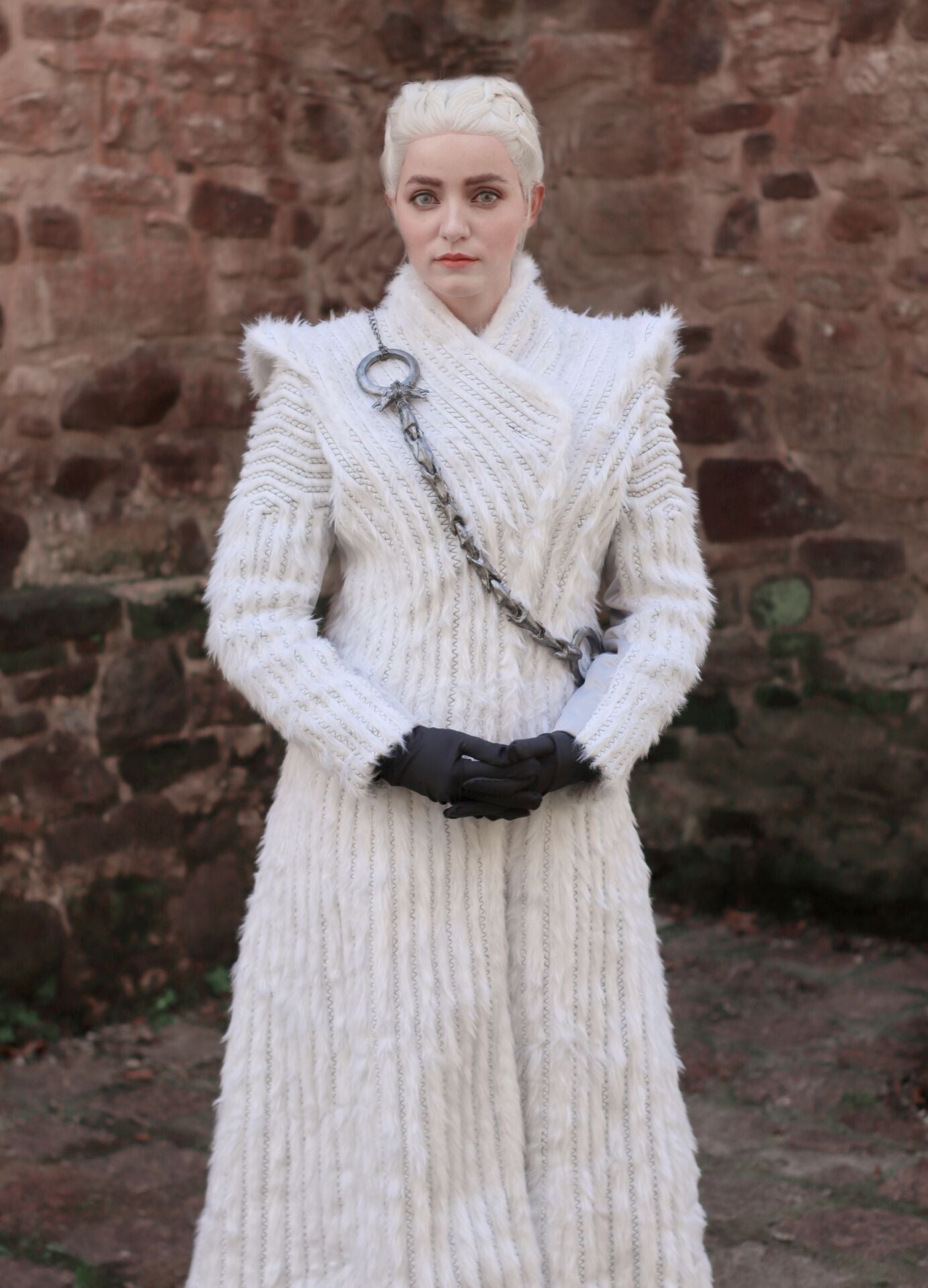 Game of Thrones Daenerys Season 7 E6 Targaryen Outfit Dragonstone Snow Dress Cosplay Costume