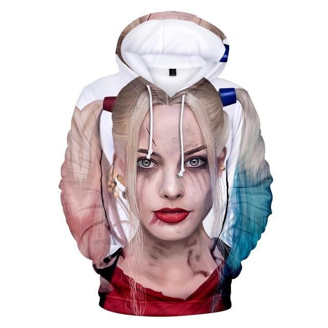 Joker and Harley Quinn Hoodies Classic Jared Leto and Maegot Robbie Couples 3D Hooded sweatshirt