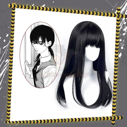 Anime Chainsaw Man Mitaka Asa Black Long Cosplay Wig