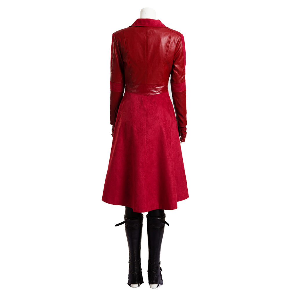 Captain America Civil War Wanda Django Maximoff(Scarlet Witch) Red suit Movie Cosplay Costume