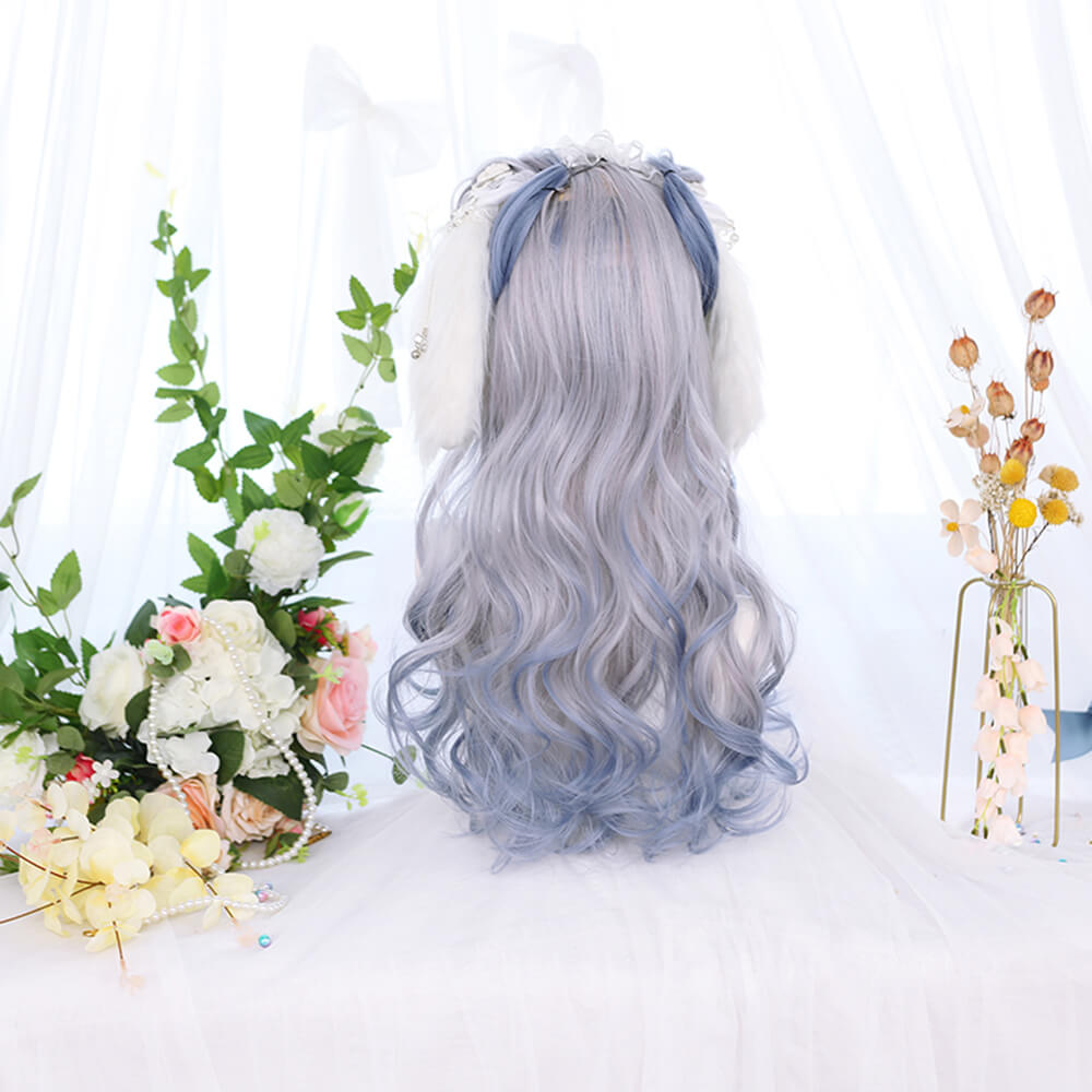 Purple Silver in Long Wave Lolita Wig