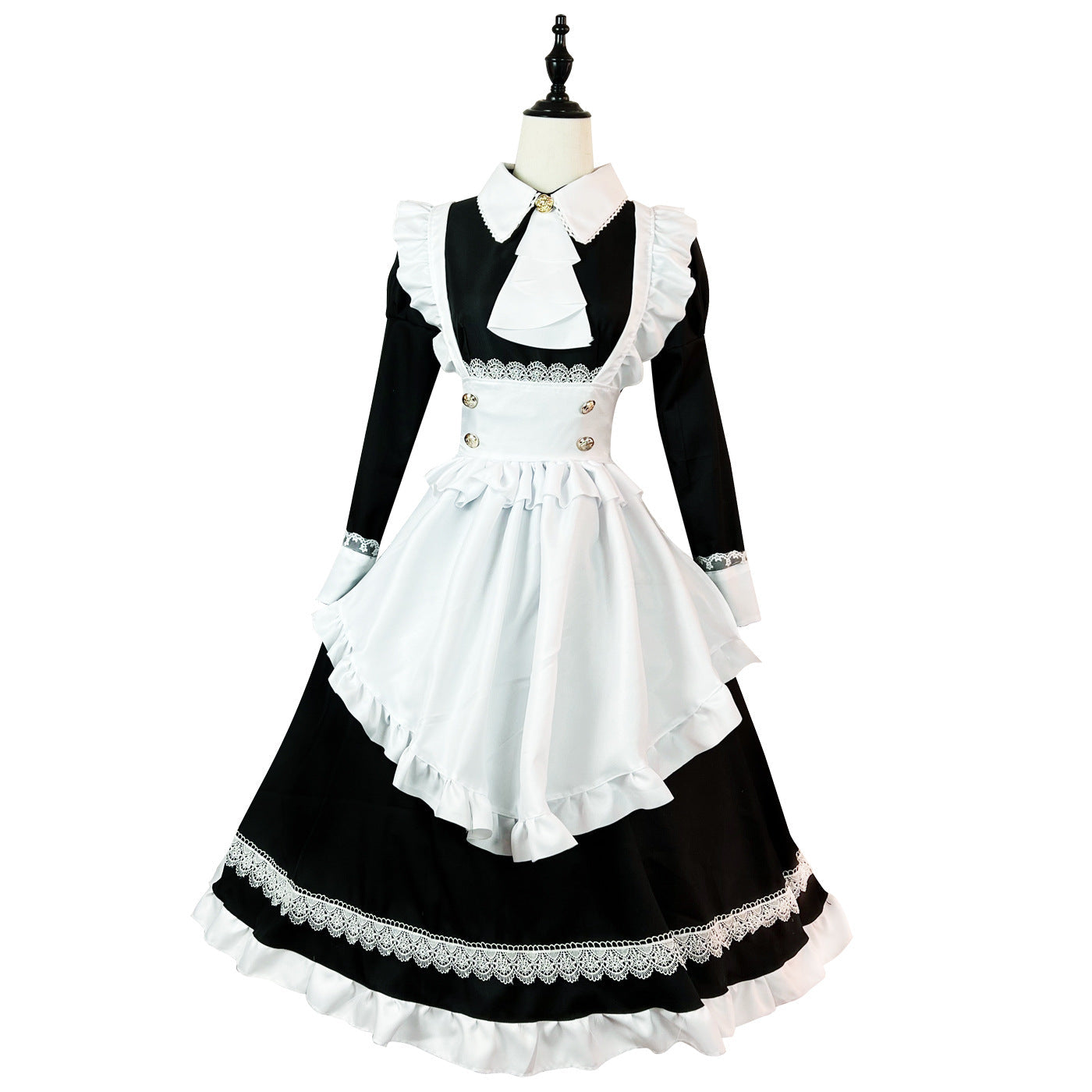 Long Sleeves Long One Piece Lolita Maid Dress