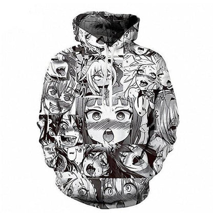 Ahegao Printing Hoodie Jumper C12687