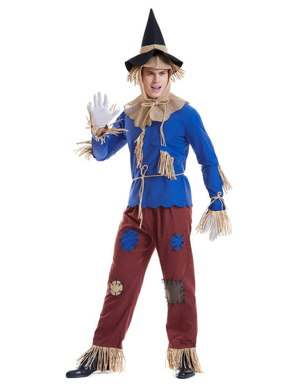 Adult Unisex Scarecrow Cosplay Costume for Women Men Fantasia Halloween Purim Carnival Mardi Gras Costumes Plus Size