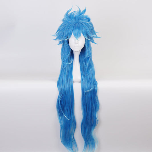 Twisted Wonderland Idia Blue Long Cosplay Wig