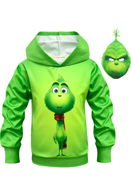 Kids Hoodie How the Grinch Stole Christmas Grinch Green Pullover Sweatshirt