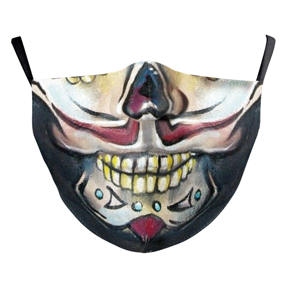 Halloween Horror Skull Digital Printing Adjustable Adult Mask