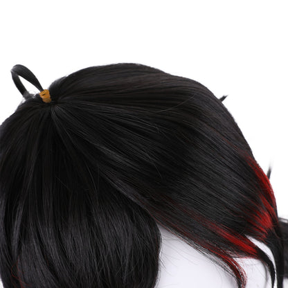 Vtuber NIJISANJI Vox Akuma Black Red Gradient Long Cosplay Wig