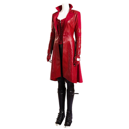 Captain America Civil War Wanda Django Maximoff(Scarlet Witch) Red suit Movie Cosplay Costume