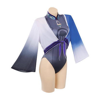 Genshin Impact Scaramouche Cosplay Coatume Jumpsuit Cloak Swimwears